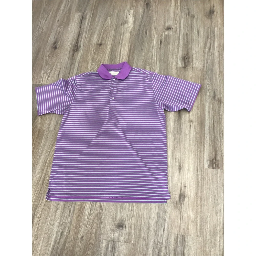 Donald Ross Sport Golf Polo Shirt Men's Blue Green Striped Shirt XL - Picture 2 of 13